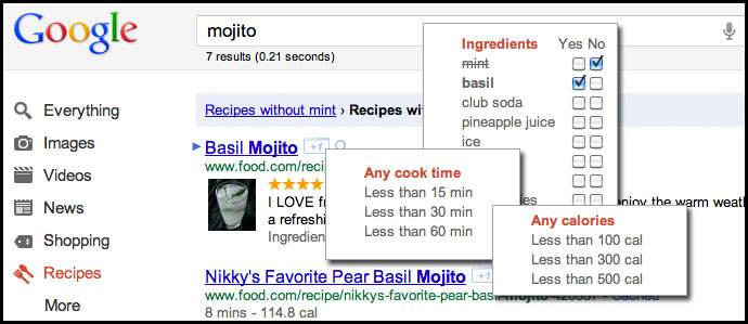 Custom Drinks with Google's New Recipe Search